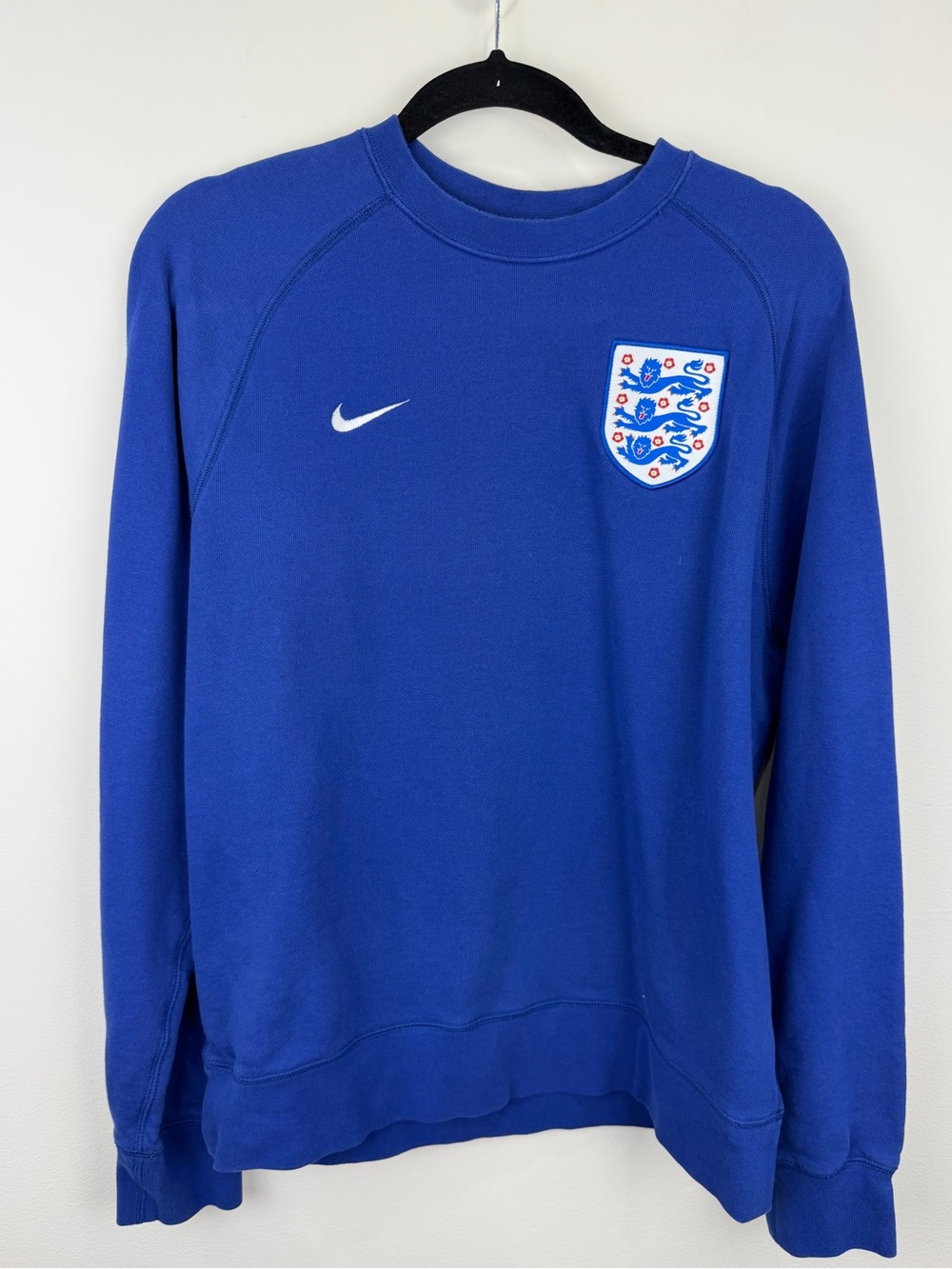 Nike England Three Lions Soccer Crewneck Sweatshirt Blue Size L 2016